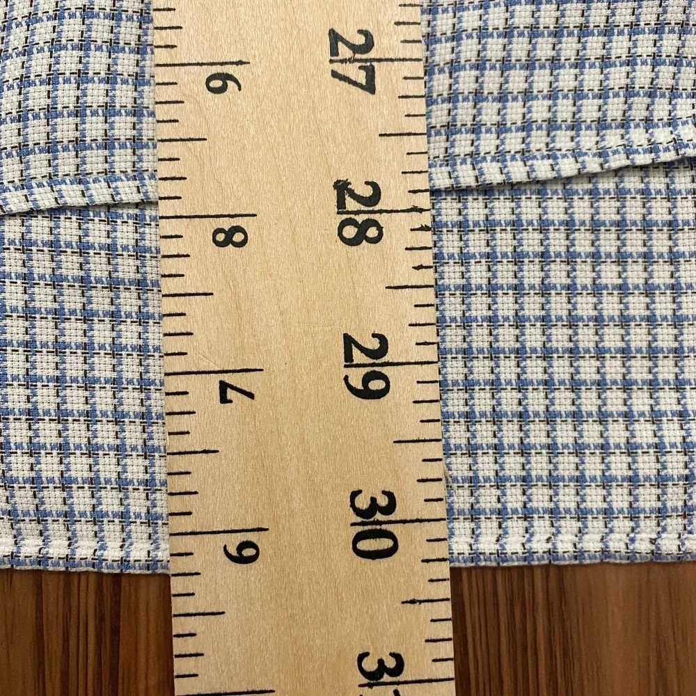 Ted Baker London Mens Dress Shirt Size 16 / 40.5 White Blue Plaid Long Sleeve